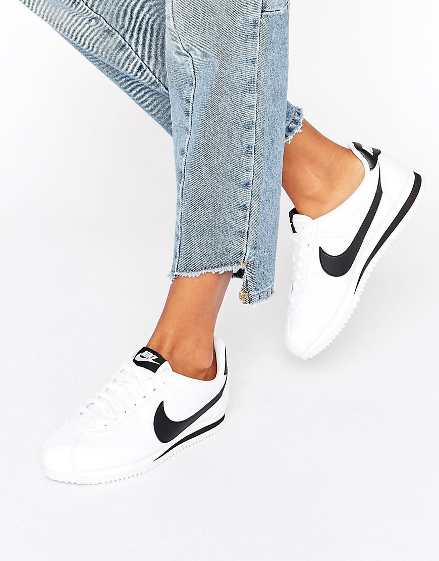 Nike Classic Cortez Nylon Trainers - White/black